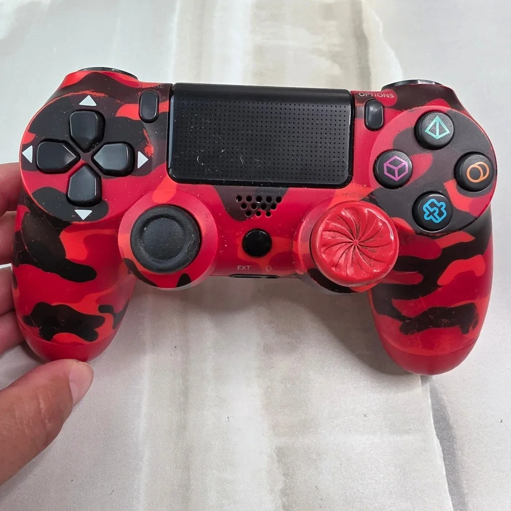 Sony PS4 DualShock 4 Wireless Controller Red Camo KontrolFreek Thumbstick S3